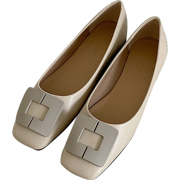 Pantofi casual dama din piele cu catarama