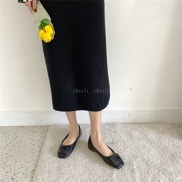 Pantofi casual dama din piele cu catarama