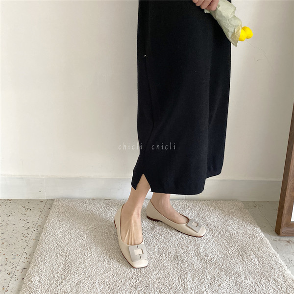 Pantofi casual dama din piele cu catarama