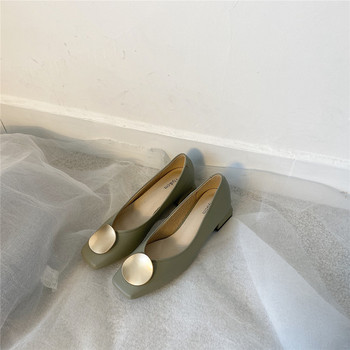 Модерни дамски обувки с метален елемент-ретро стил
