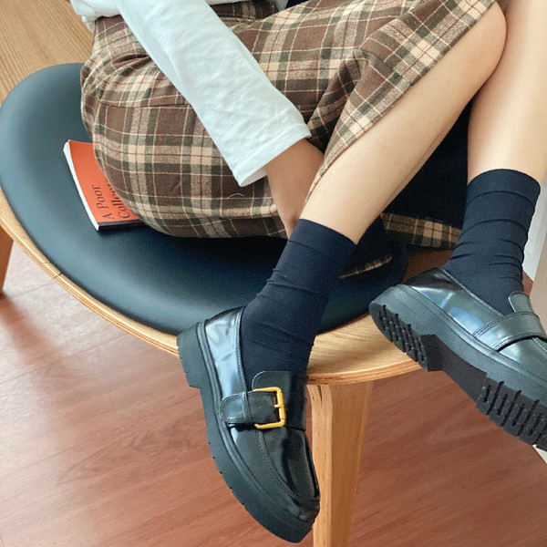 Pantofi casual de dama din piele cu catarama in negru si maro