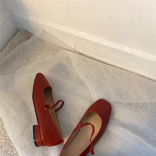 Pantofi de dama din piele cu talpa plate