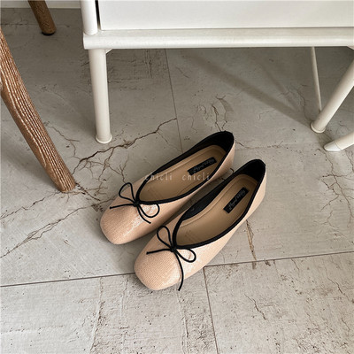 Pantofi patrati dama cu panglica de mai multe culori