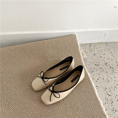 Pantofi patrati dama cu panglica de mai multe culori