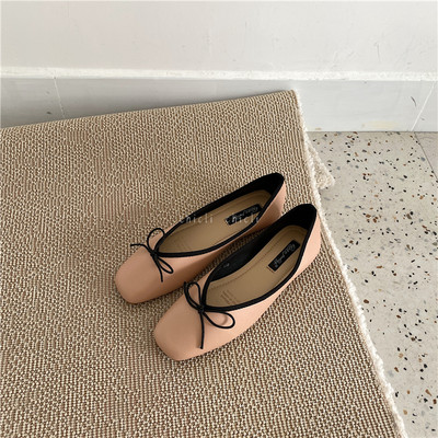 Pantofi patrati dama cu panglica de mai multe culori