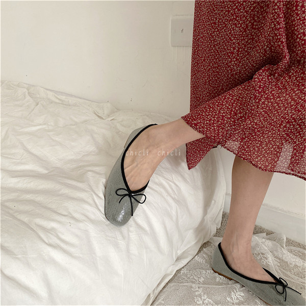 Pantofi patrati dama cu panglica de mai multe culori