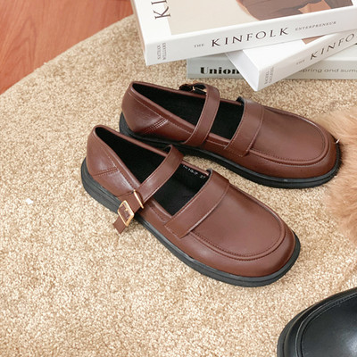 Pantofi casual de primavara confectionati din piele ecologica cu curea si catarama