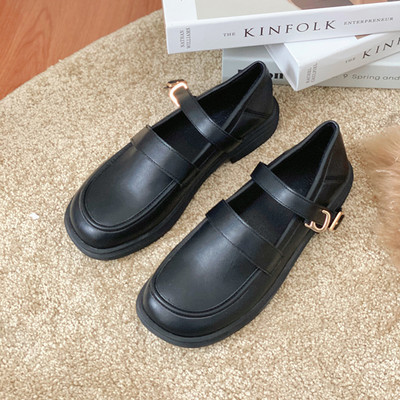 Pantofi casual de primavara confectionati din piele ecologica cu curea si catarama