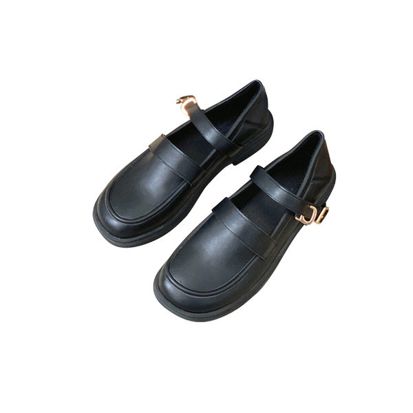 Pantofi casual de primavara confectionati din piele ecologica cu curea si catarama