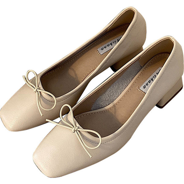 Pantofi de dama din piele cu panglica si toc de 3,5 cm