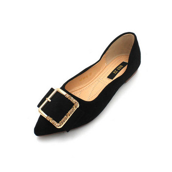Дамски ежедневни обувки с катарама - заострен модел в два цвята