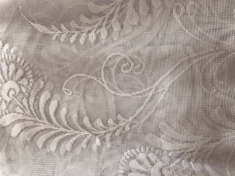 Перде дантела с ширит лента 160x400 cm, 100% Полиестер, Бял цвят