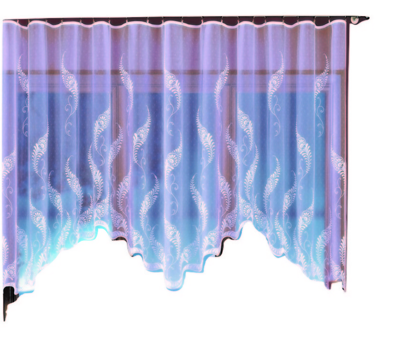 Перде дантела с ширит лента 160x400 cm, 100% Полиестер, Бял цвят