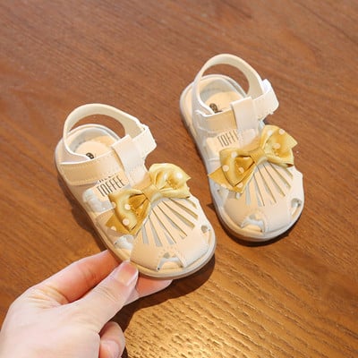 Бебешки сандали с панделка и велкро лепенка