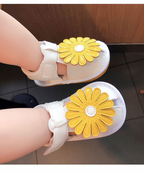 Bērnu sandales meitenei ar 3D rotājumu - zieds