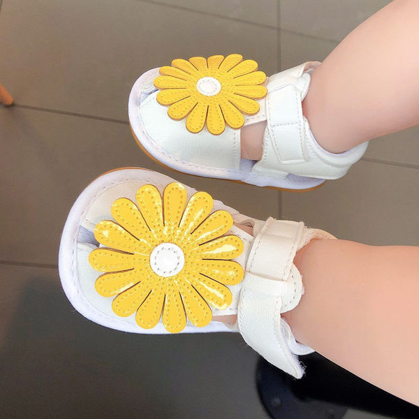 Bērnu sandales meitenei ar 3D rotājumu - zieds