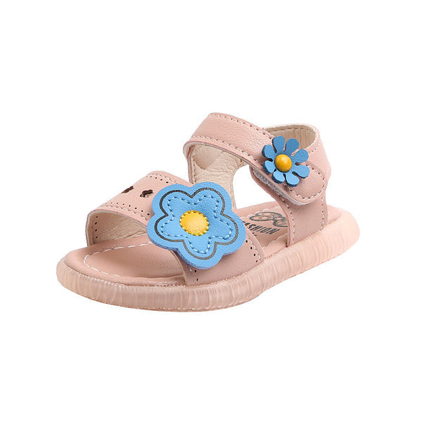 Bērnu sandales ar 3D elementu un plakanu zoli meitenēm