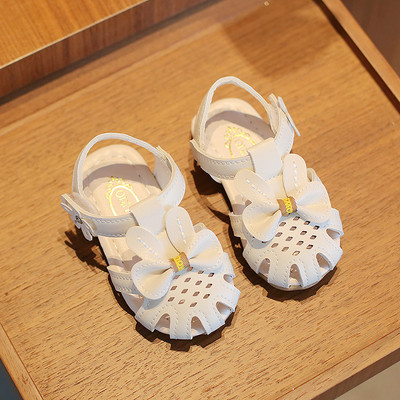 Bērnu sandales ar lenti baltā un rozā krāsā