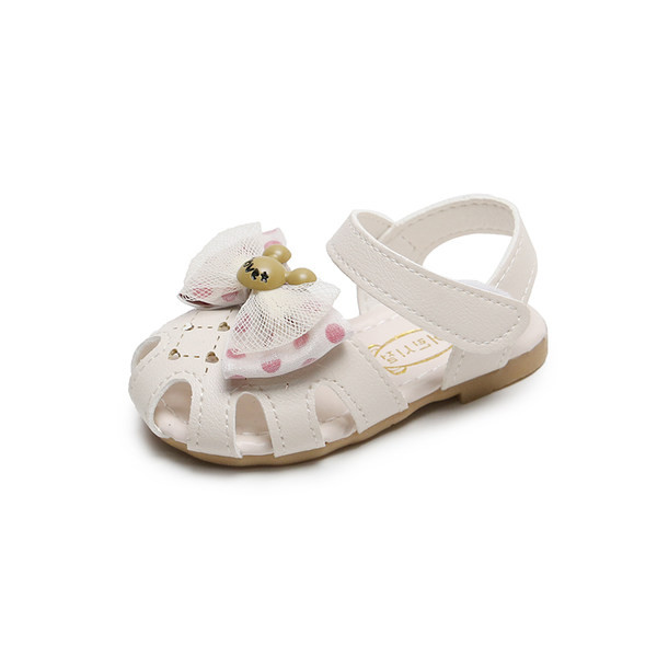 Бебешки сандали с панделка и велкро лепенка в два цвята