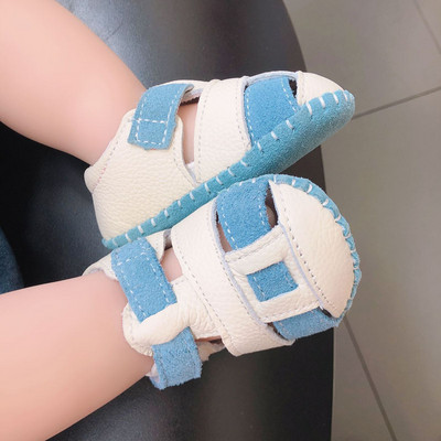 Sandale pentru bebelusi cu talpa moale din imitatie de piele