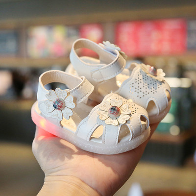 Bērnu sandales ar 3D ziediem meitenēm