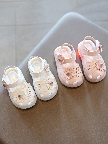 Bērnu sandales ar 3D ziediem meitenēm