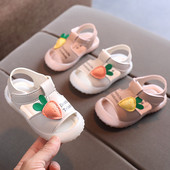 Ādas bērnu sandales ar 3D apdari meitenēm