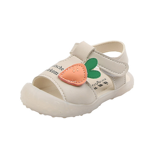 Ādas bērnu sandales ar 3D apdari meitenēm