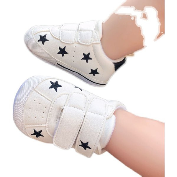 Mazuļu kedas no eko ādas ar uzlīmēm ar zvaigžņu izšuvumu