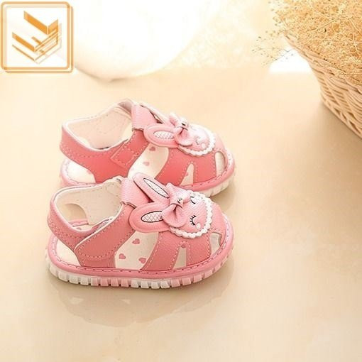 Бебешки сандали в розов и бял цвят 