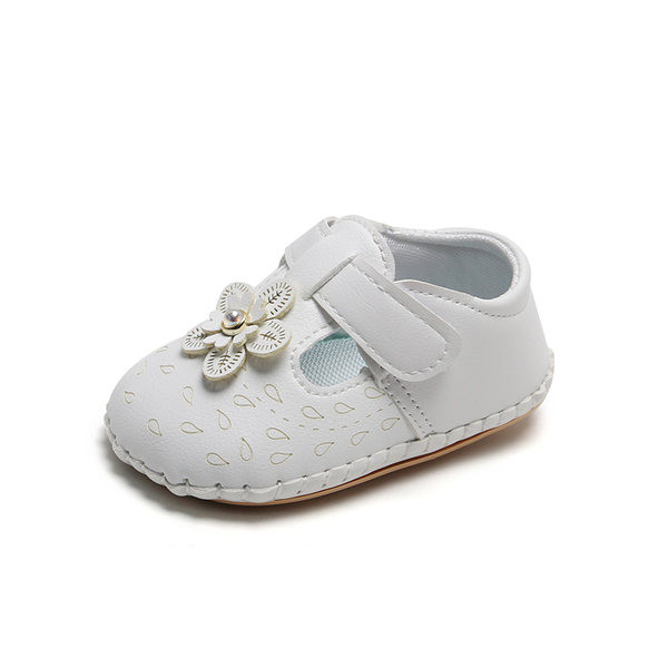 Pantofi pentru bebeluși cu floare 3D și autocolant