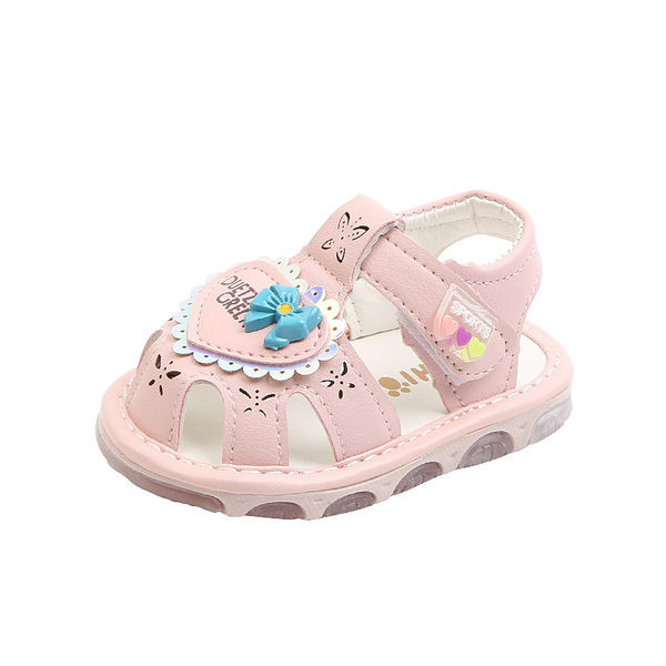 Modernas bērnu sandales no eko ādas ar uzlīmēm meitenēm
