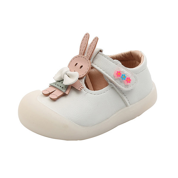 Zīdaiņu kurpes ar zaķa dekorāciju un uzlīmēm meitenēm