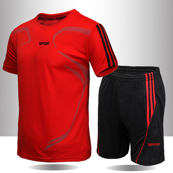 Vyriškas sportinis šortų ir palaidinės komplektas trumpomis rankovėmis