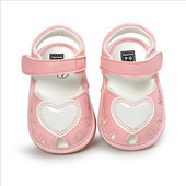 Sandale bebelusi pentru fete din piele ecologica perforata si velcro