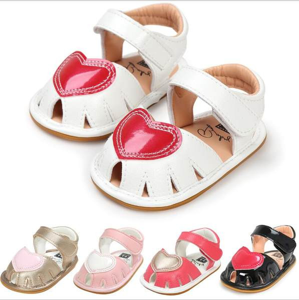 Sandale bebelusi pentru fete din piele ecologica perforata si velcro