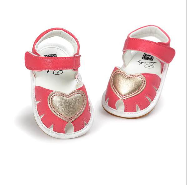 Sandale bebelusi pentru fete din piele ecologica perforata si velcro