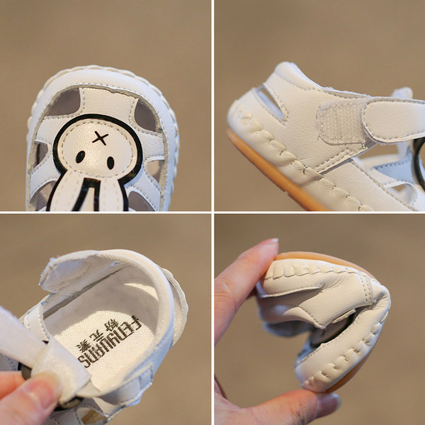 Бебешки кожени обувки с апликация в два цвята