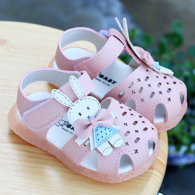 Нов модел бебешки сандали с 3D елемент заек от изкуствена кожа