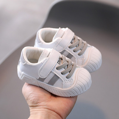 Pantofi casual pentru bebelusi cu inscriptie si velcro