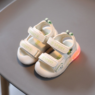 Ежедневни бебешки обувки с лепенки и светещи подметки