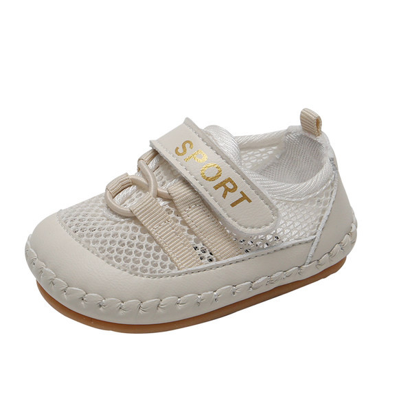 Бебешки обувки с лепенки и надпис в два цвята