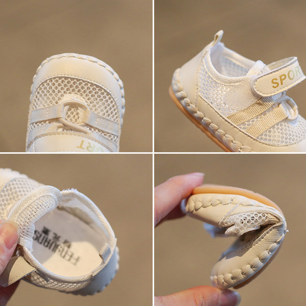Бебешки обувки с лепенки и надпис в два цвята