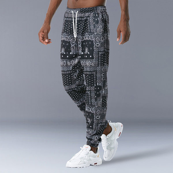 Pantaloni sport moderni barbati model lung cu cravate si model