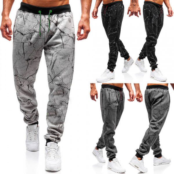 Pantaloni lungi sport barbati actuali cu model si cravate