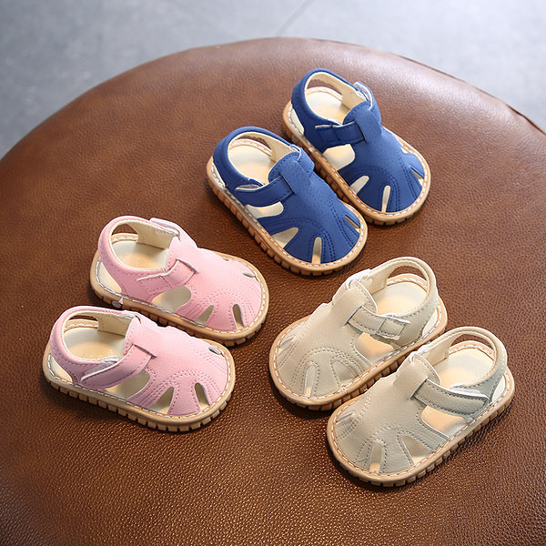 Бебешки кожени сандали с лепенка за момичета и момчета