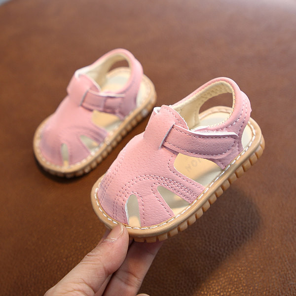 Бебешки кожени сандали с лепенка за момичета и момчета