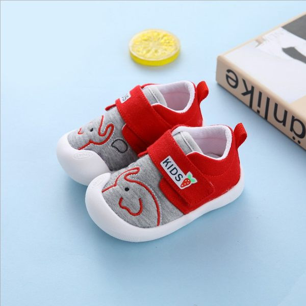Zīdaiņu tekstila apavi ar gumijas zoli un krāsainu izšuvumu