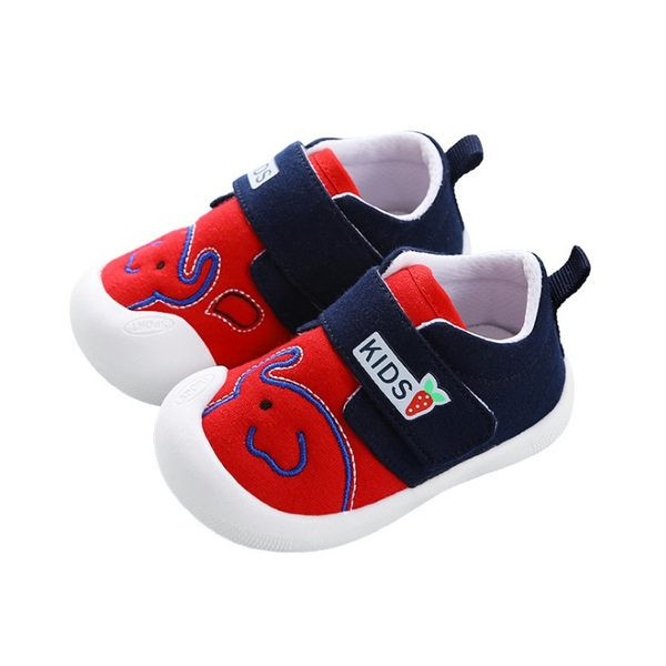 Zīdaiņu tekstila apavi ar gumijas zoli un krāsainu izšuvumu