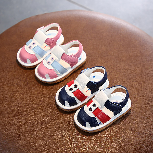 Zīdaiņu ādas sandales ar velcro puišiem un meitenēm